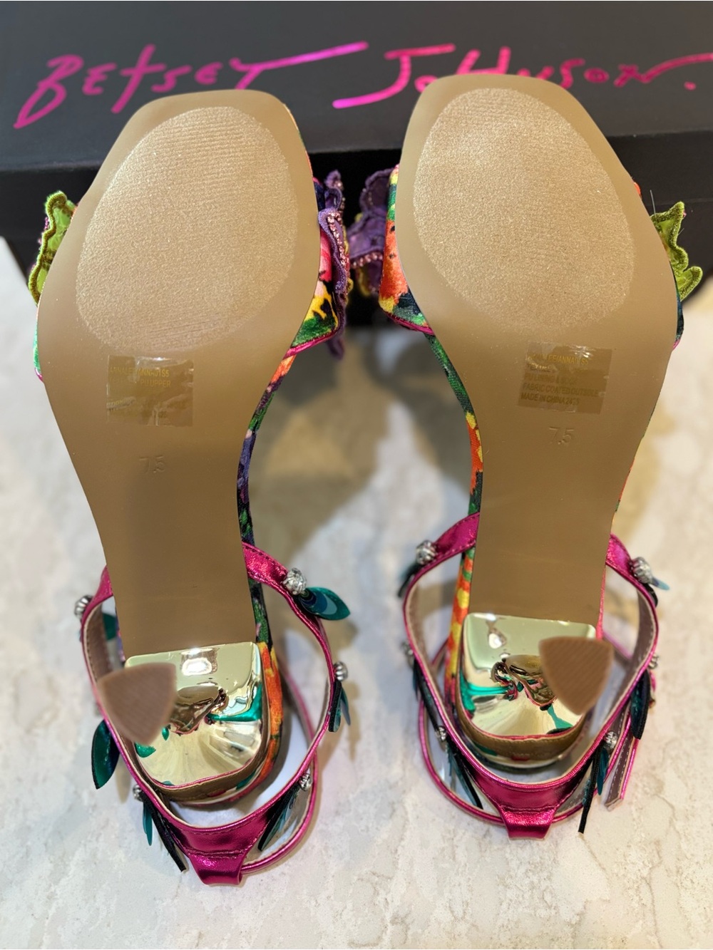 Betsey Johnson Annalee Open Toe Floral Sandals - Picture 8 of 8